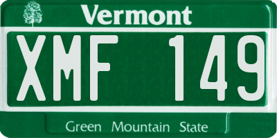 VT license plate XMF149