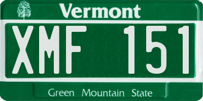 VT license plate XMF151