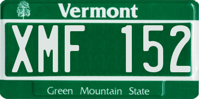 VT license plate XMF152