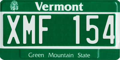 VT license plate XMF154