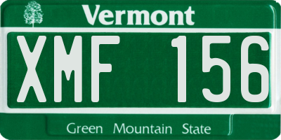 VT license plate XMF156