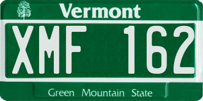 VT license plate XMF162