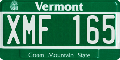 VT license plate XMF165