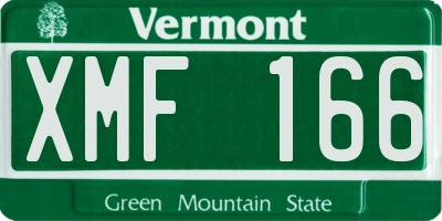 VT license plate XMF166