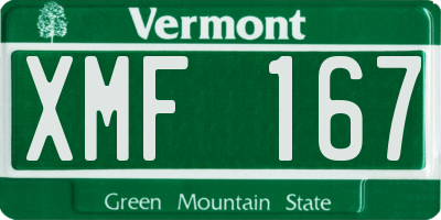 VT license plate XMF167
