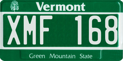 VT license plate XMF168