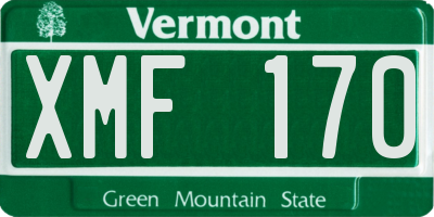 VT license plate XMF170
