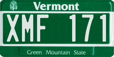 VT license plate XMF171