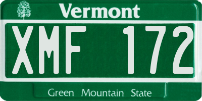 VT license plate XMF172