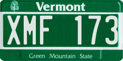 VT license plate XMF173