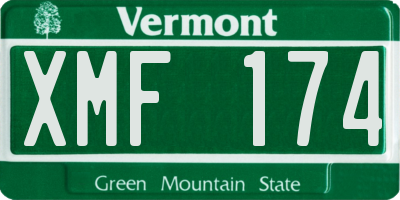 VT license plate XMF174