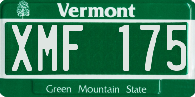 VT license plate XMF175