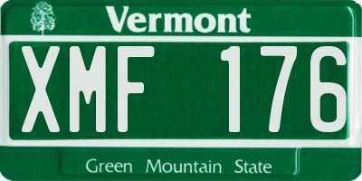 VT license plate XMF176