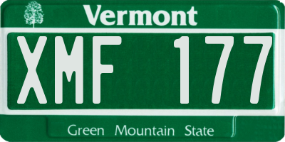 VT license plate XMF177