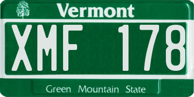VT license plate XMF178