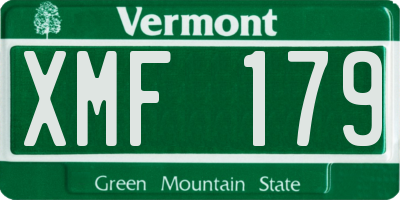 VT license plate XMF179