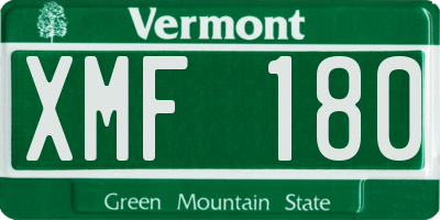 VT license plate XMF180