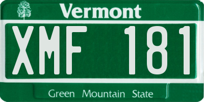 VT license plate XMF181