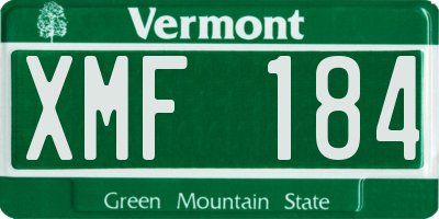 VT license plate XMF184