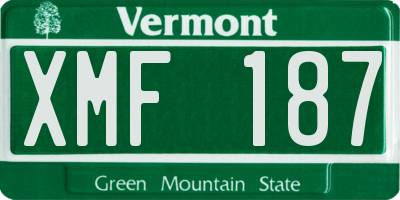 VT license plate XMF187