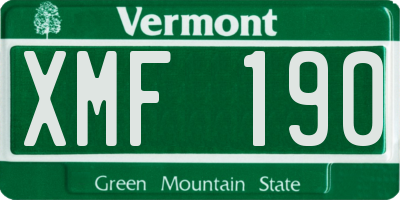 VT license plate XMF190