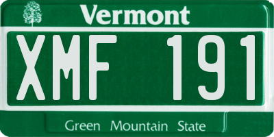 VT license plate XMF191