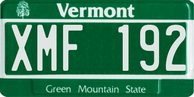 VT license plate XMF192
