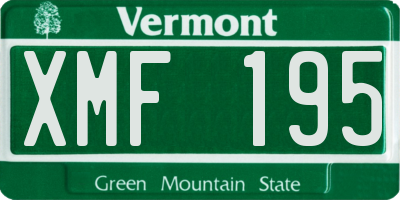 VT license plate XMF195