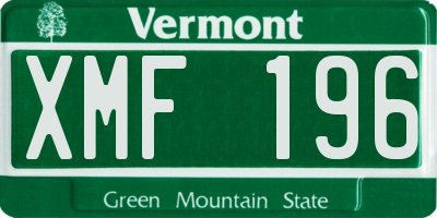 VT license plate XMF196