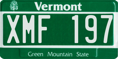 VT license plate XMF197