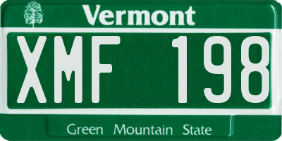 VT license plate XMF198