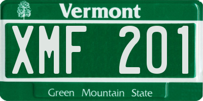 VT license plate XMF201