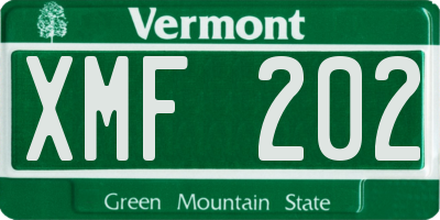 VT license plate XMF202