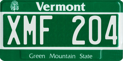 VT license plate XMF204
