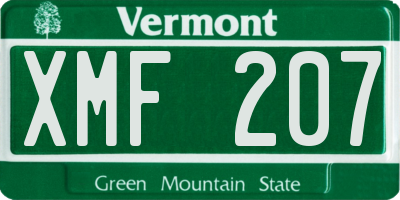 VT license plate XMF207