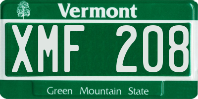 VT license plate XMF208