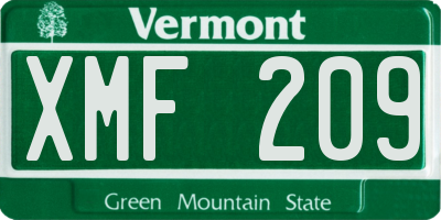 VT license plate XMF209