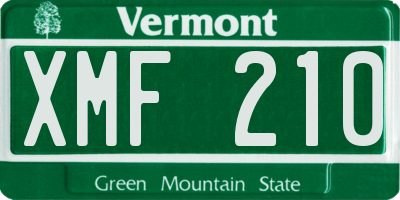 VT license plate XMF210