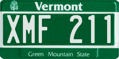 VT license plate XMF211
