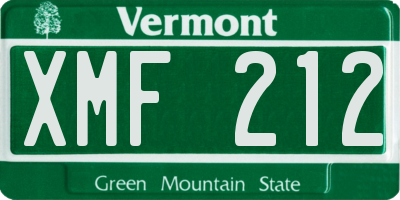 VT license plate XMF212