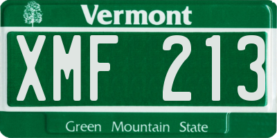 VT license plate XMF213