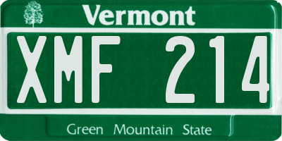 VT license plate XMF214