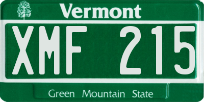 VT license plate XMF215