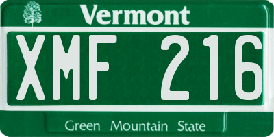 VT license plate XMF216