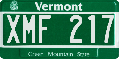 VT license plate XMF217