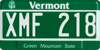 VT license plate XMF218