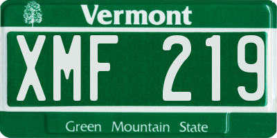 VT license plate XMF219
