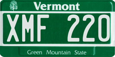 VT license plate XMF220