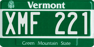 VT license plate XMF221
