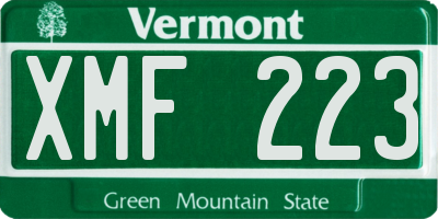 VT license plate XMF223
